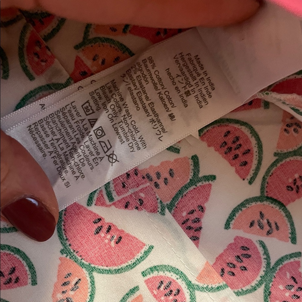 J. Crew Sleeveless Watermelon-Print Collared Blouse - Pink & White - Picture 7 of 10